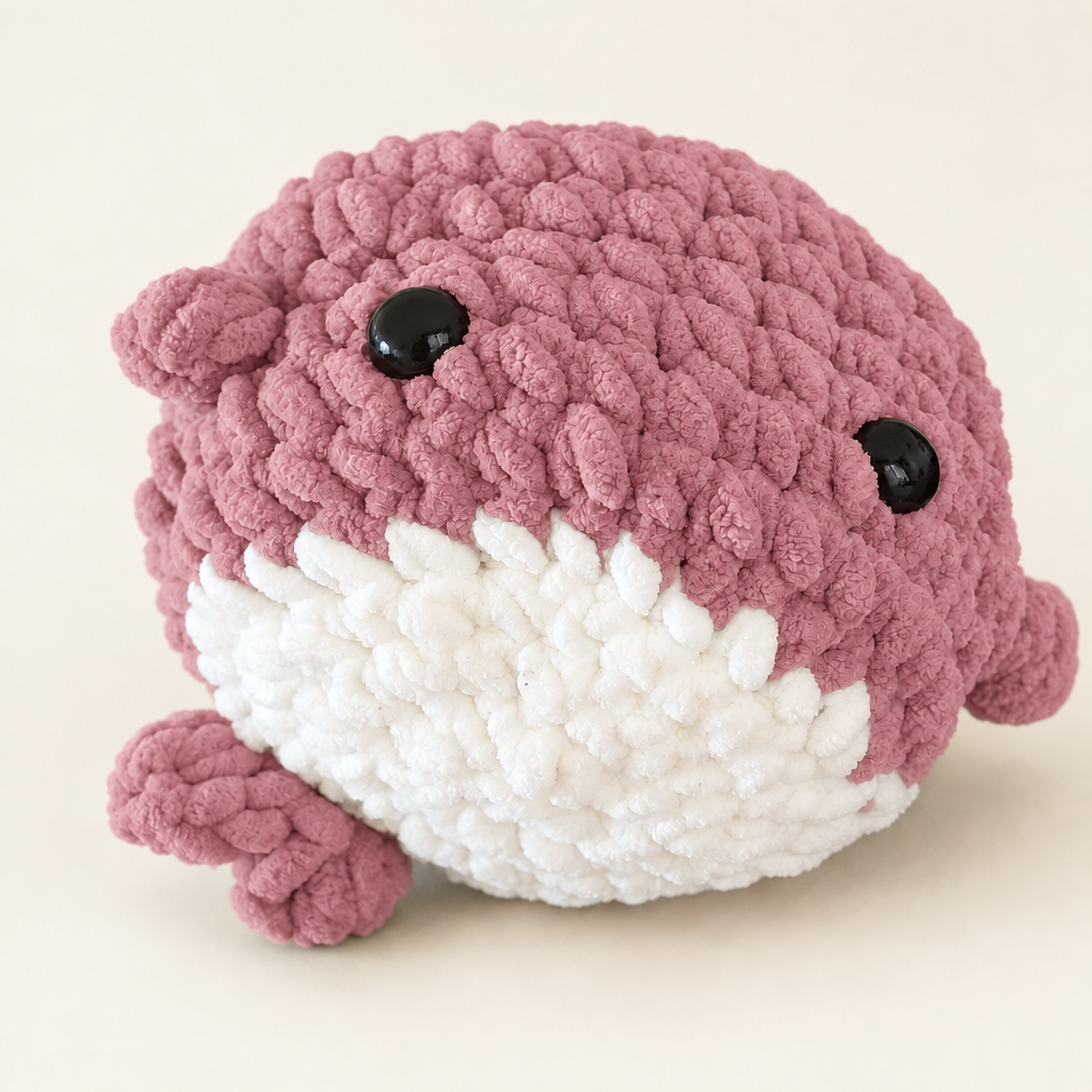 Dusty rose crocheted turtle