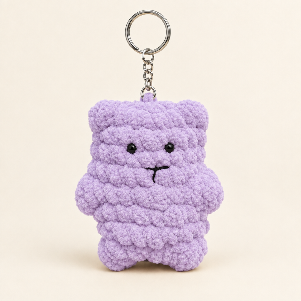 Lavender bear keychain concept