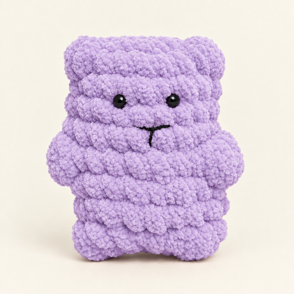 Lavender bear on a clean background
