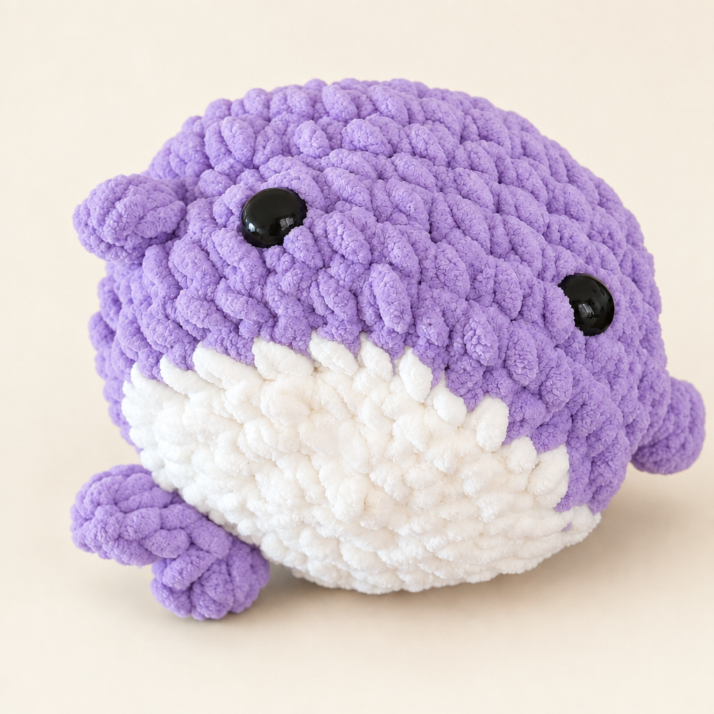 Lavender crocheted turtle