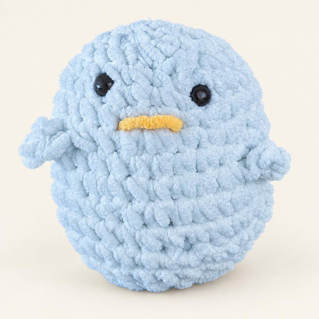 Powder blue crochet scrunchie