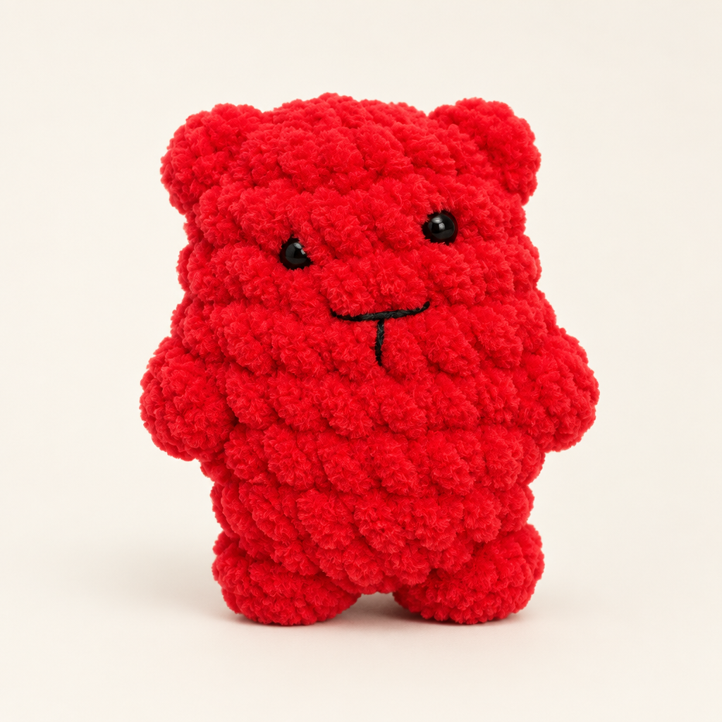 Red bear on a clean background