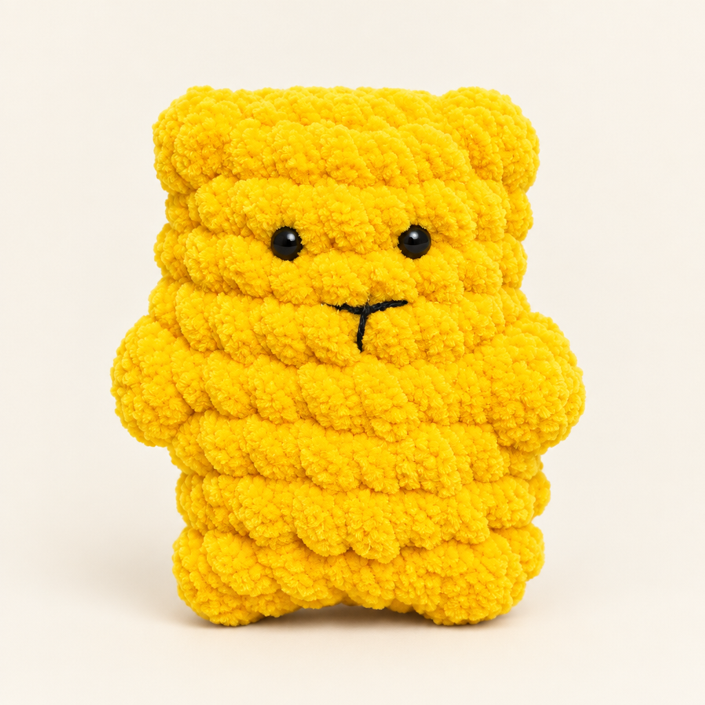 Yellow bear on a clean background